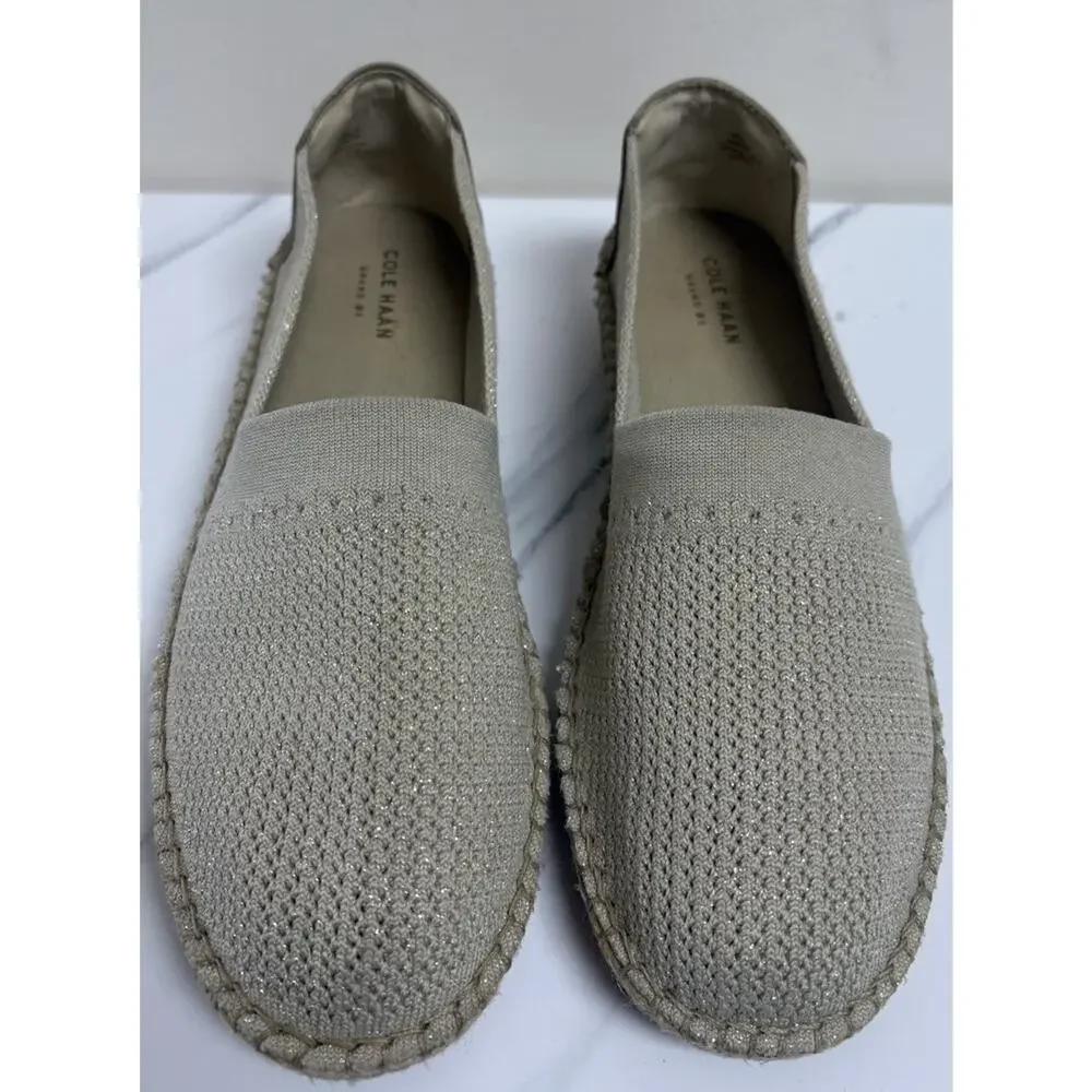 Cole Haan Women's Cloudfeel Stitchlite Espadrille Hawthorne Gold Jute Size 9.5